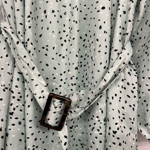 NEW XS Speckled Ann Taylor Flecked Belted Flare Dress Spring Dew Mint Green 0-2 - Picture 6 of 6